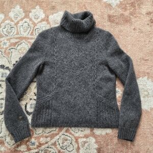 Cashmer Gray Turtleneck Sweater